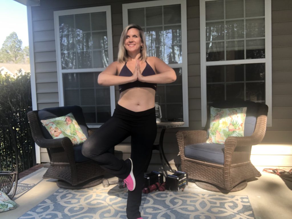 healthy body, healthy mind, girl in yoga pose