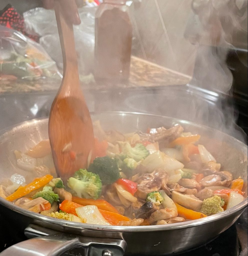 sautéing Mexican vegetables